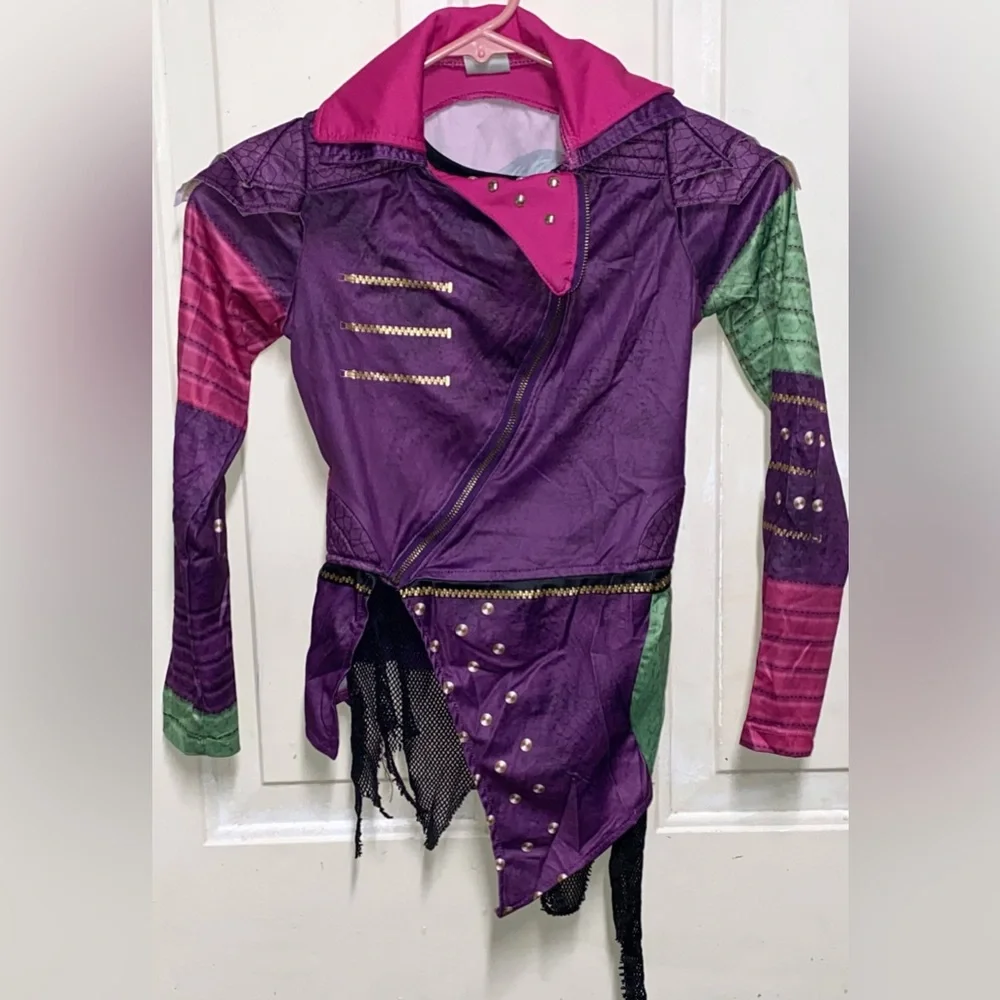 Disney Descendants Mal Costume Jacket Girls Purple Pink Studded Cosplay - Picture 5 of 6